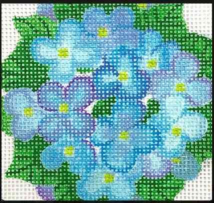 4" Insert - Hydrangeas - Blues, Periwinkle, Lavender & Green