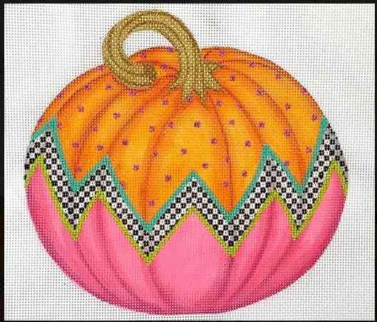 Funky Punkin Stand-Up - #9 - Orange top, Checkerboard Zigzag, Watermelon Bottom