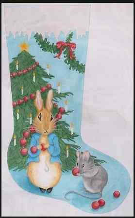 Stocking - Bunny & Mouse with Christmas Tree