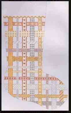 Stocking - Woven Ribbons - Golds, Silvers & Coppers