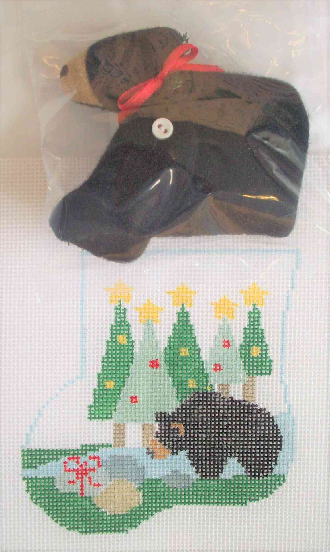 Mini-sock with Insert - Bear & Trees with Black Bear