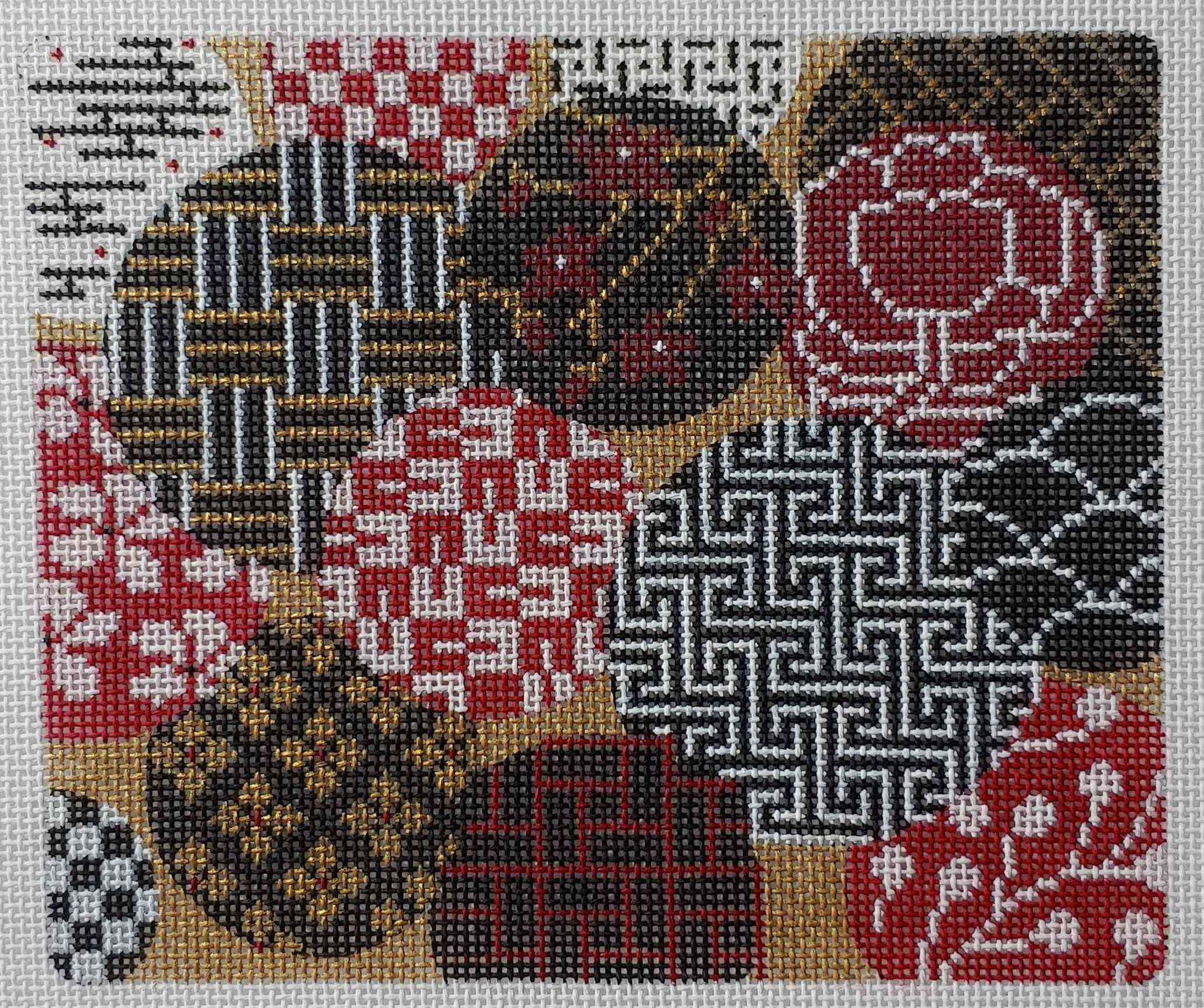 Asian Imari - Red, White, Tan & Black