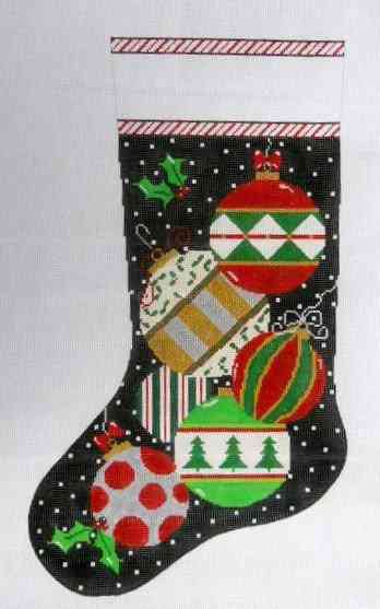 Stocking - Balls on Black